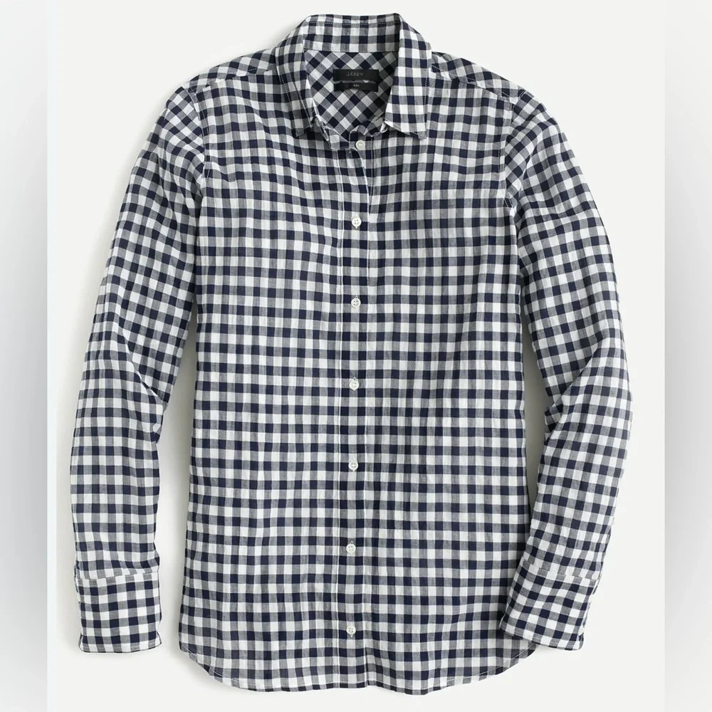 J Crew Ludlow Navy blue  Gingham Long Sleeve Button Up Shirt - S